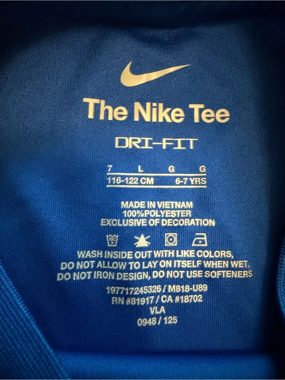 Nike Boys' Royal Blue Short-Sleeve Graphic Tee with White Swoosh